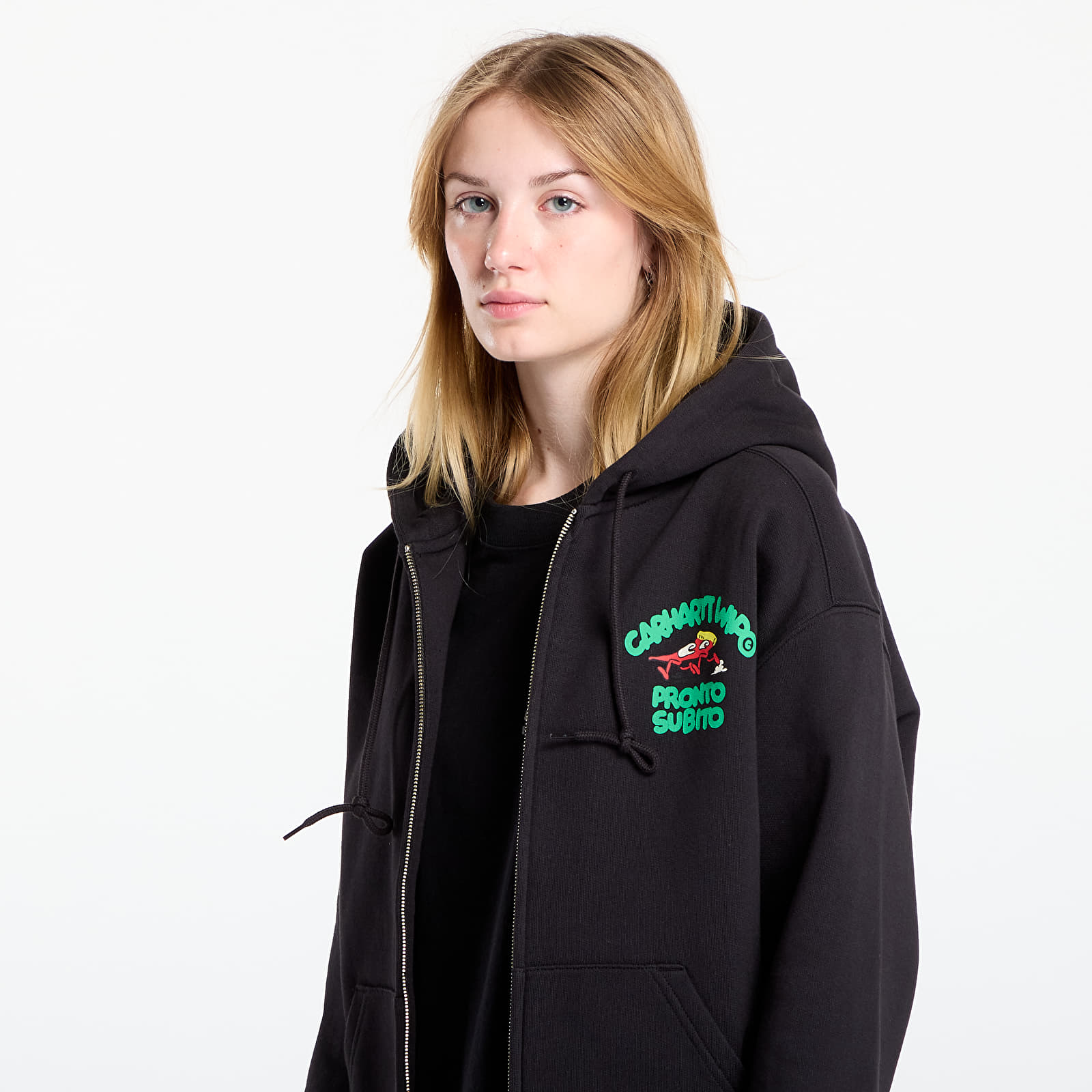 Hoodies voor heren Carhartt WIP Hooded Pronto Sweat Jacket Black