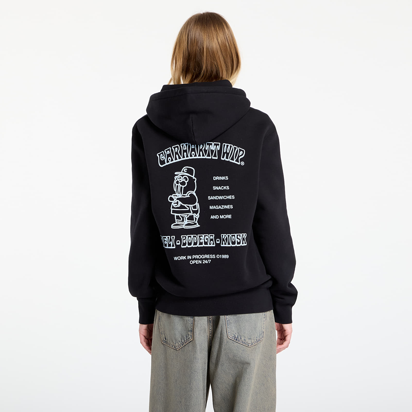 Men's sweatshirts Carhartt WIP Hooded Sandwich Sweat Black/ Blue Fog