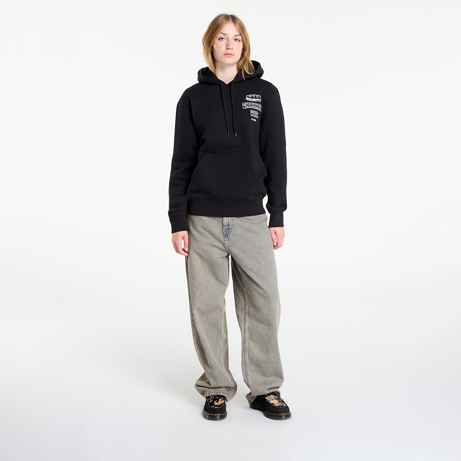 Men's sweatshirts Carhartt WIP Hooded Sandwich Sweat Black/ Blue Fog
