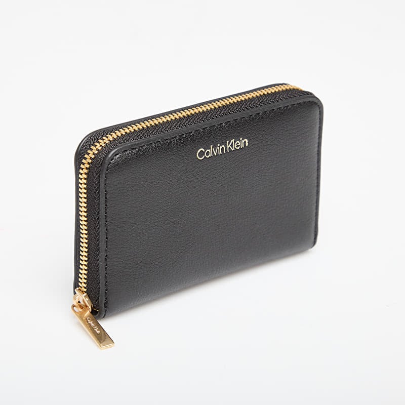 Portofel Calvin Klein Foil Logo Medium Zip Around Black