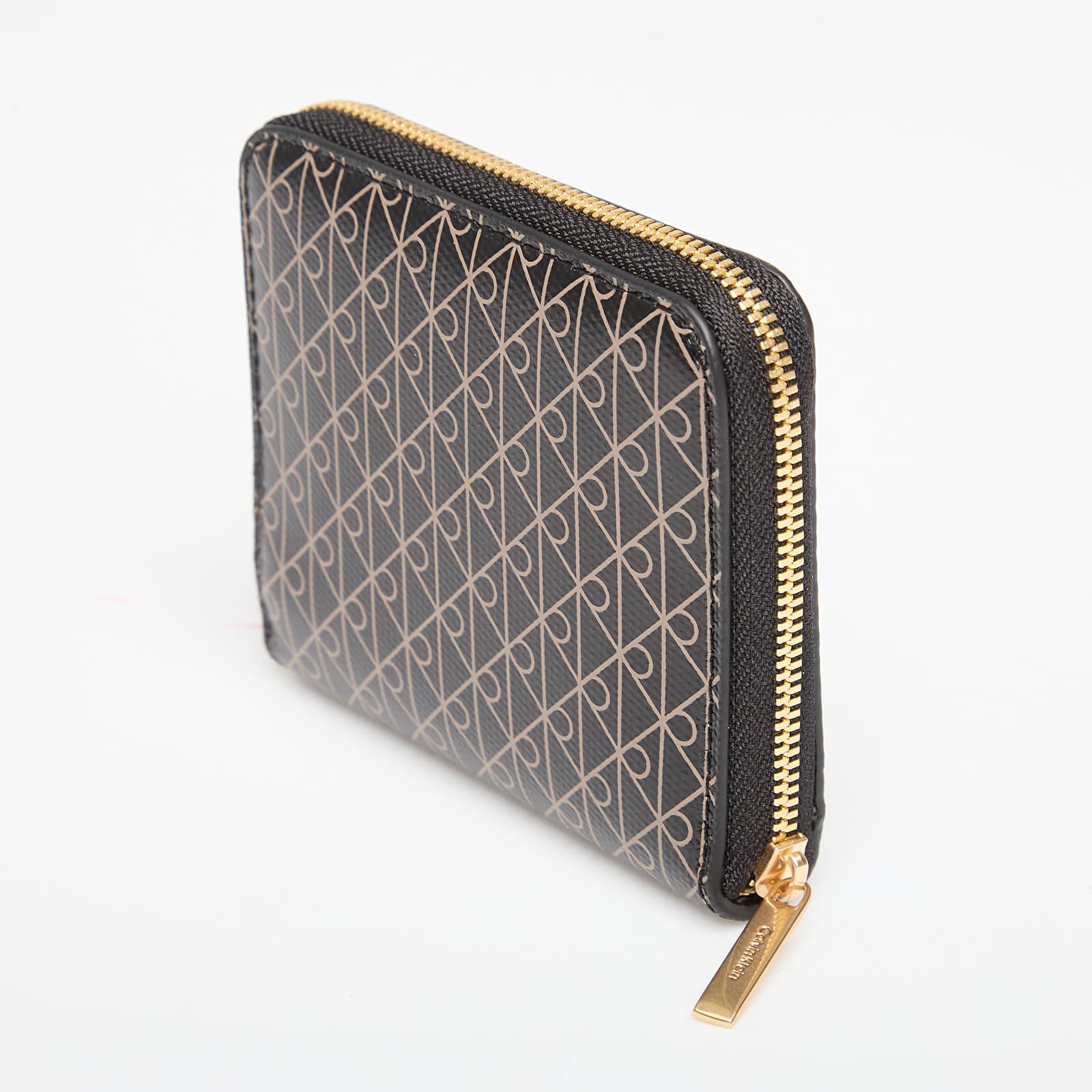 Portfele męskie Calvin Klein Emblem Aop Square Zip Around Black