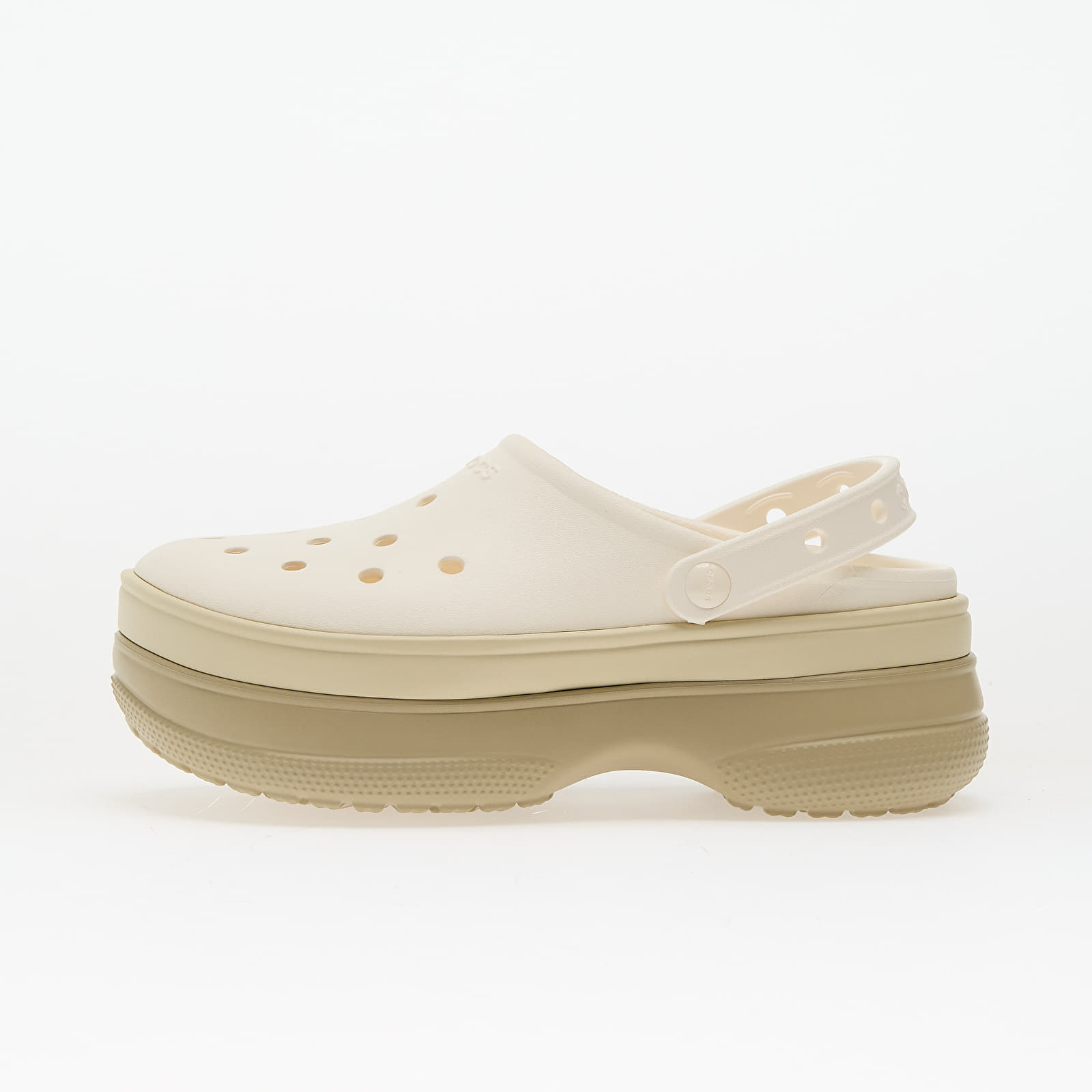 Miesten lenkkarit ja kengät Crocs Classic Stacked Clog Chalk
