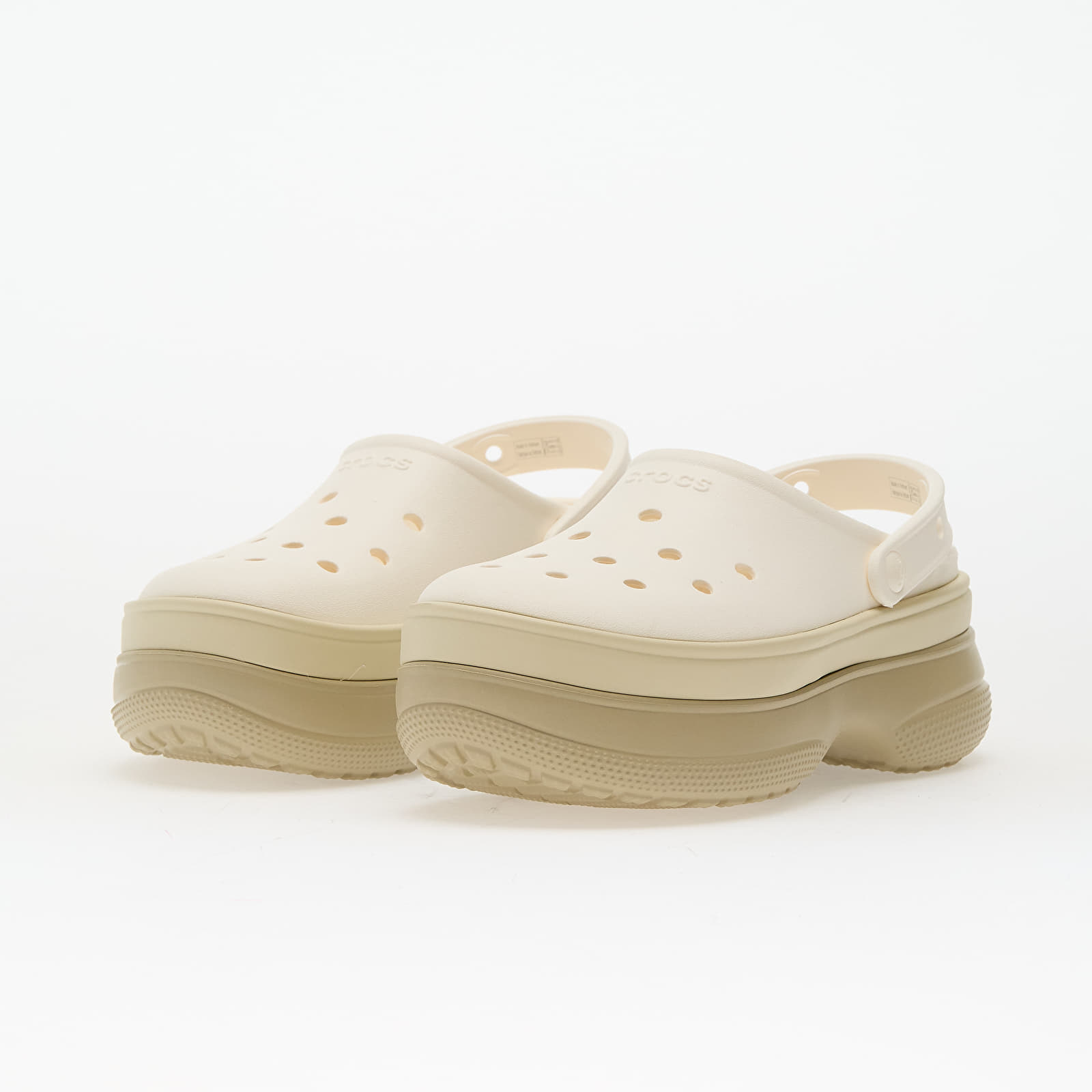 Miesten lenkkarit ja kengät Crocs Classic Stacked Clog Chalk