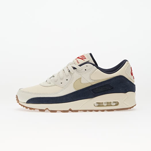 Nike Air Max 90 Prm Pale Ivory/ Lt Khaki-Thunder Blue-Sail-Gum Dk Brown-Univ Red