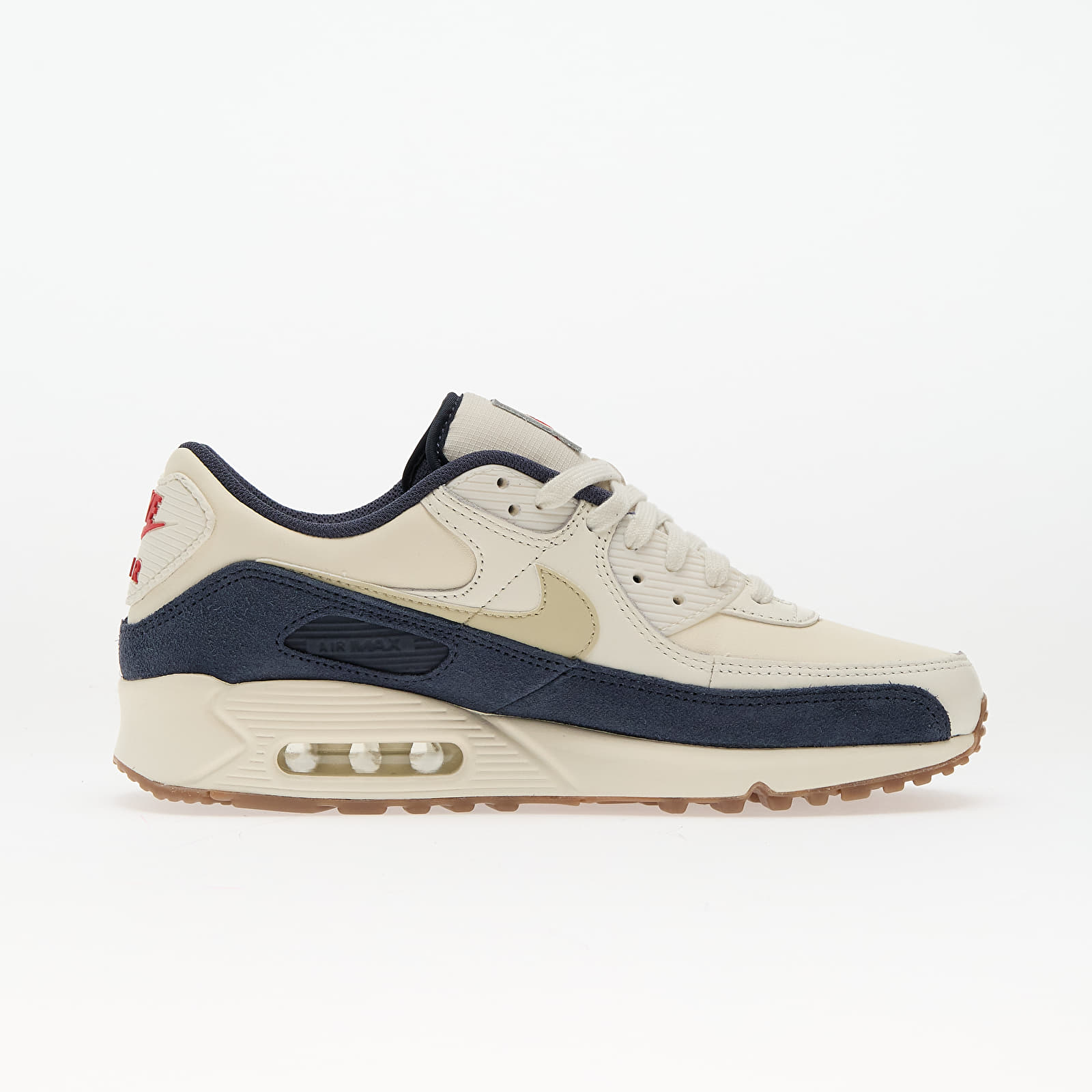 Turnschuhe und Schuhe für Männer Nike Air Max 90 Prm Pale Ivory/ Lt Khaki-Thunder Blue-Sail-Gum Dk Brown-Univ Red