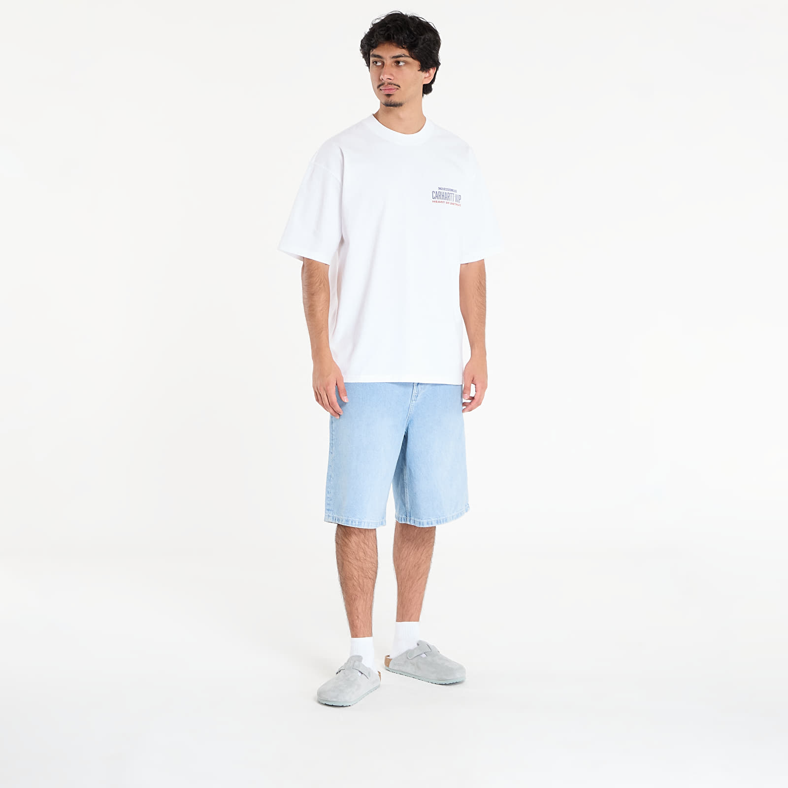 Miesten T-paidat Carhartt WIP S/S Arcan T-Shirt White Heavy Stone Wash