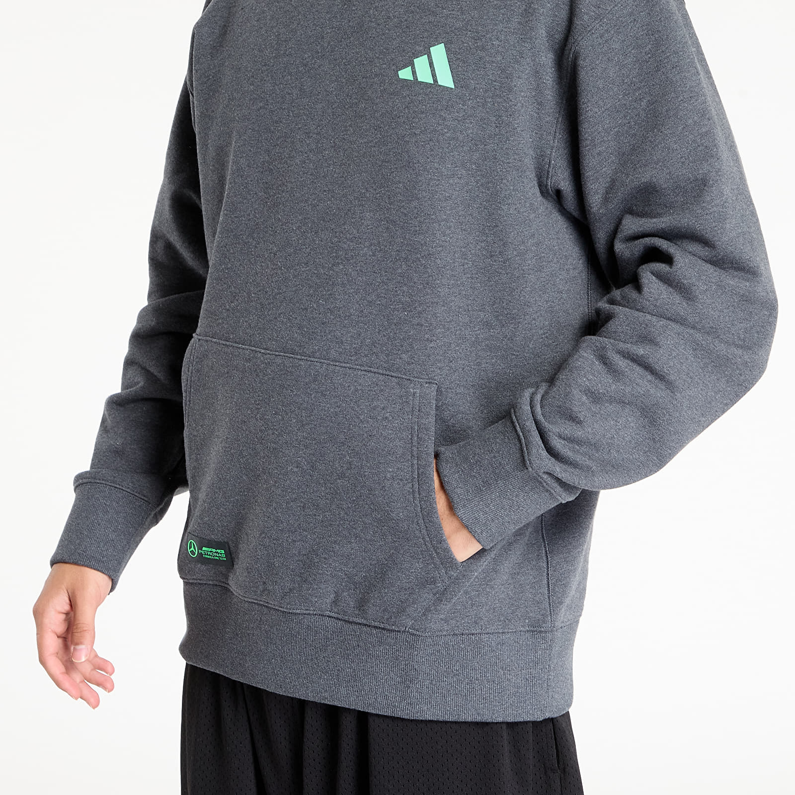 Men's sweatshirts adidas Mercedes - AMG Petronas Formula One Team Premium Sweat Hood Dark Grey Heather