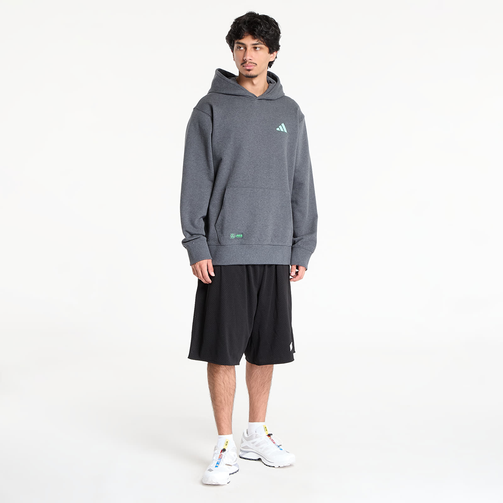 Men's sweatshirts adidas Mercedes - AMG Petronas Formula One Team Premium Sweat Hood Dark Grey Heather