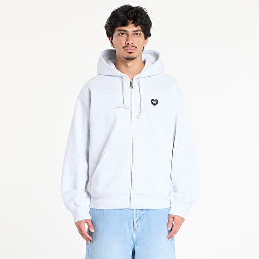 Sweatshirt Carhartt WIP Hooded Heart II Hartt Sweat Jacket Ash Heather