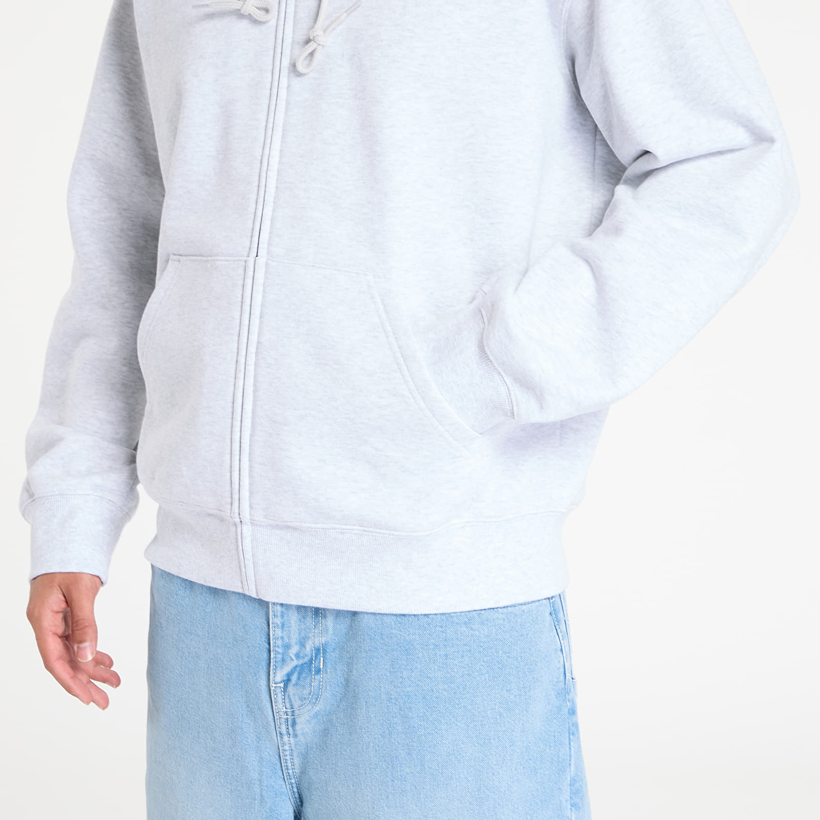 Mikiny Carhartt WIP Hooded Heart II Hartt Sweat Jacket Ash Heather