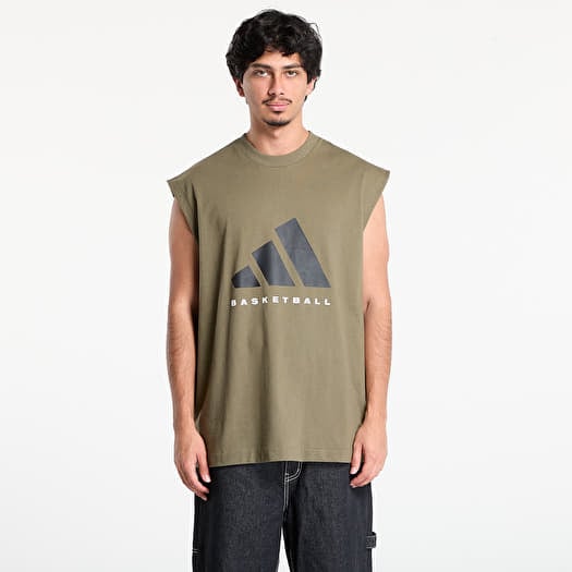 adidas Basketball Sleeveless T-Shirt (Gender Neutral) Olive Strata