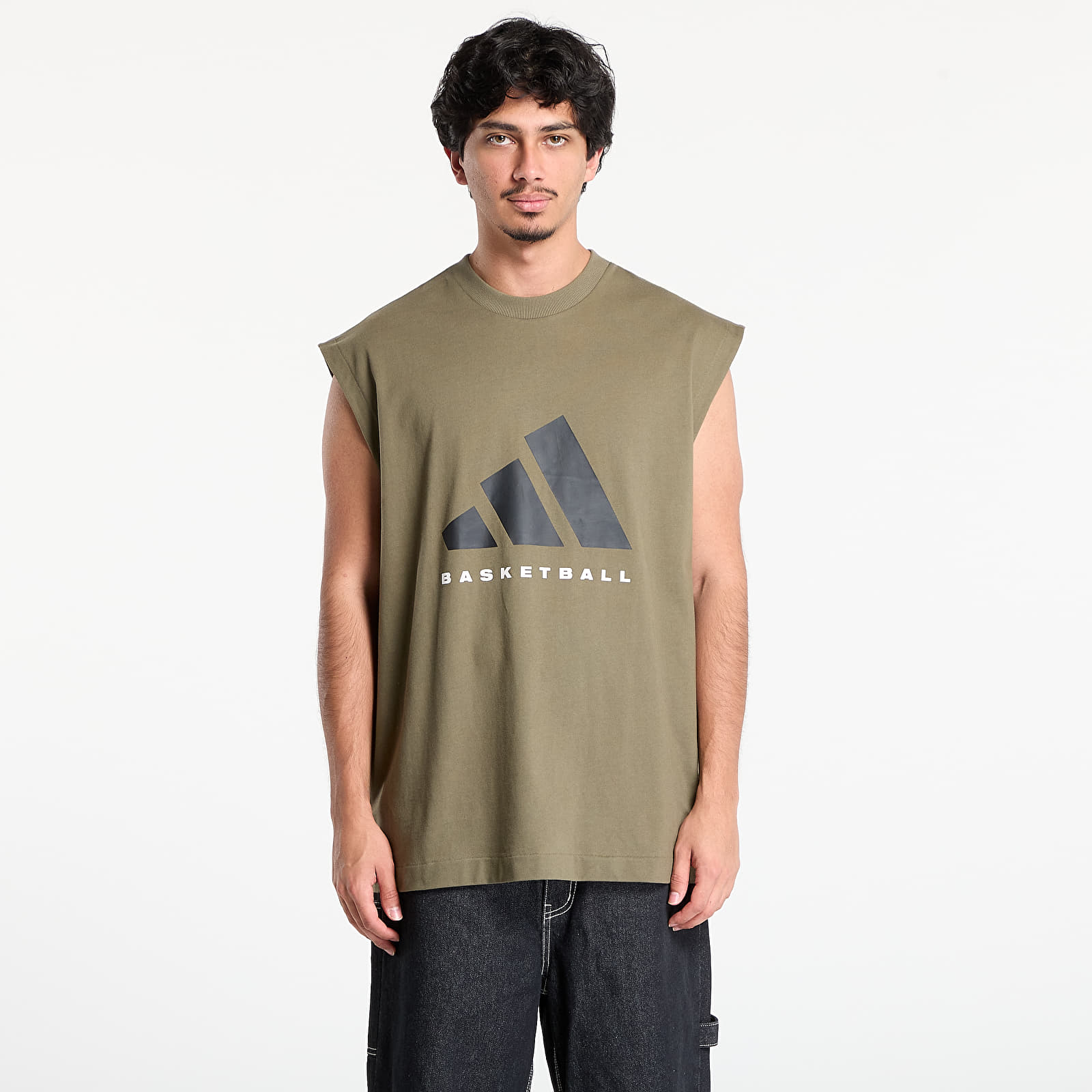 Herren Tank Tops adidas Basketball Sleeveless T-Shirt (Gender Neutral) Olive Strata