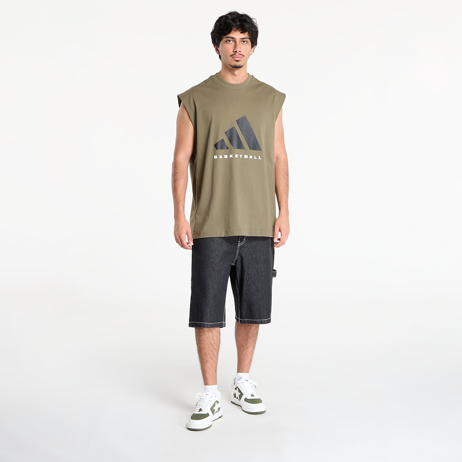 Herren Tank Tops adidas Basketball Sleeveless T-Shirt (Gender Neutral) Olive Strata