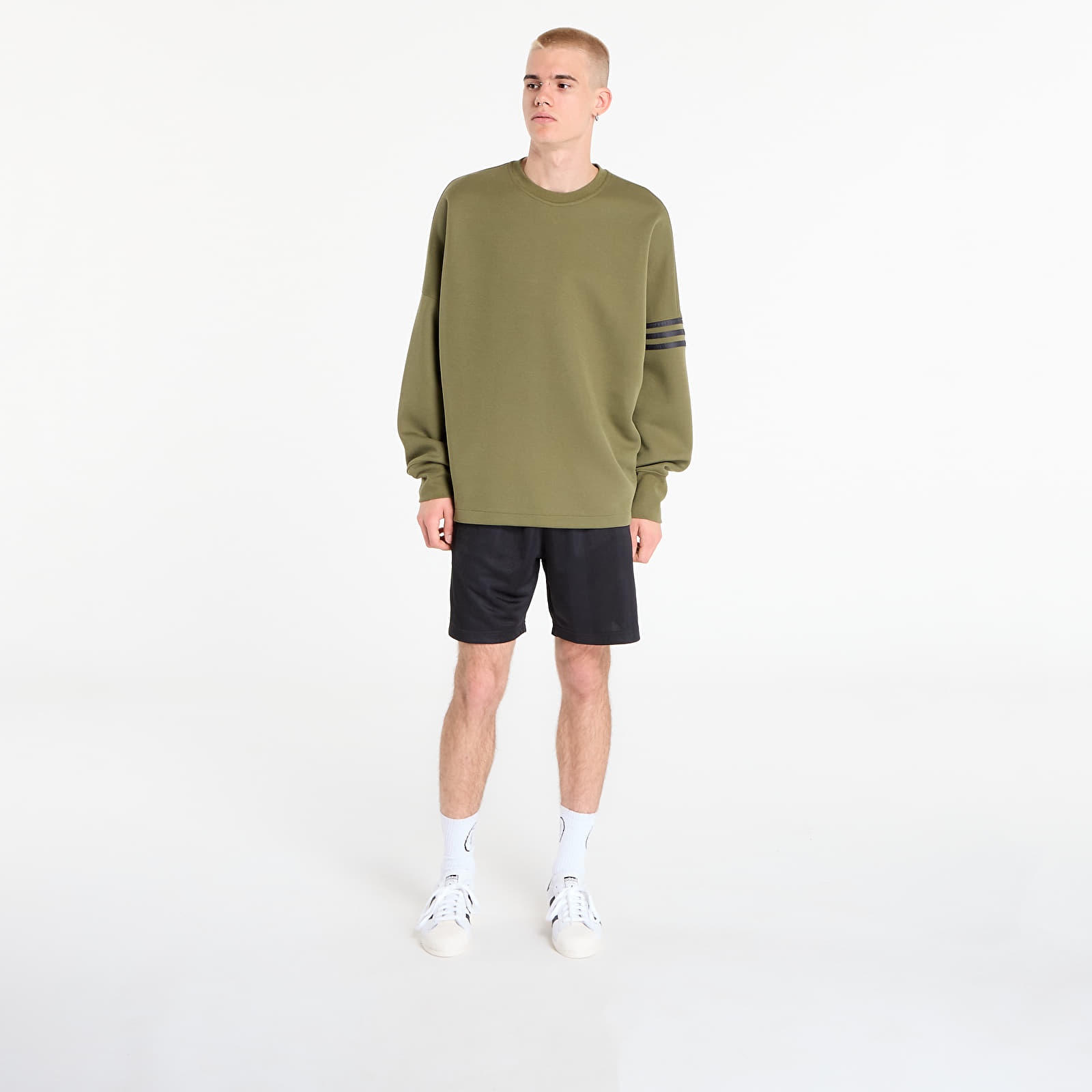 Felpe con cappuccio uomo adidas Nc Ls Os Crew Focus Olive