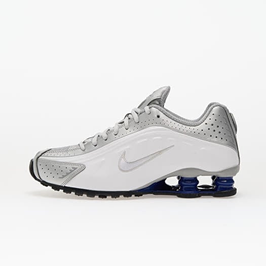 Nike Shox R4 White/ White-Mtlc Silver-Deep Royal Blue-Black