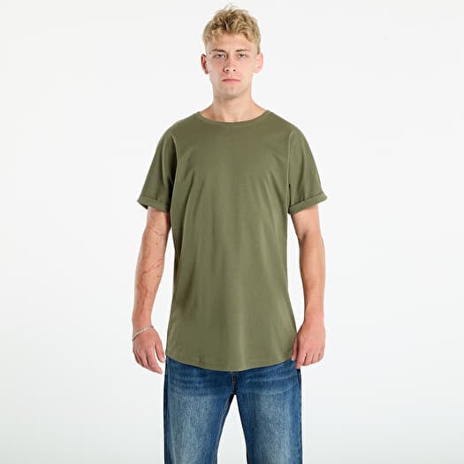 T-shirt Urban Classics Long Shaped Turnup Olive