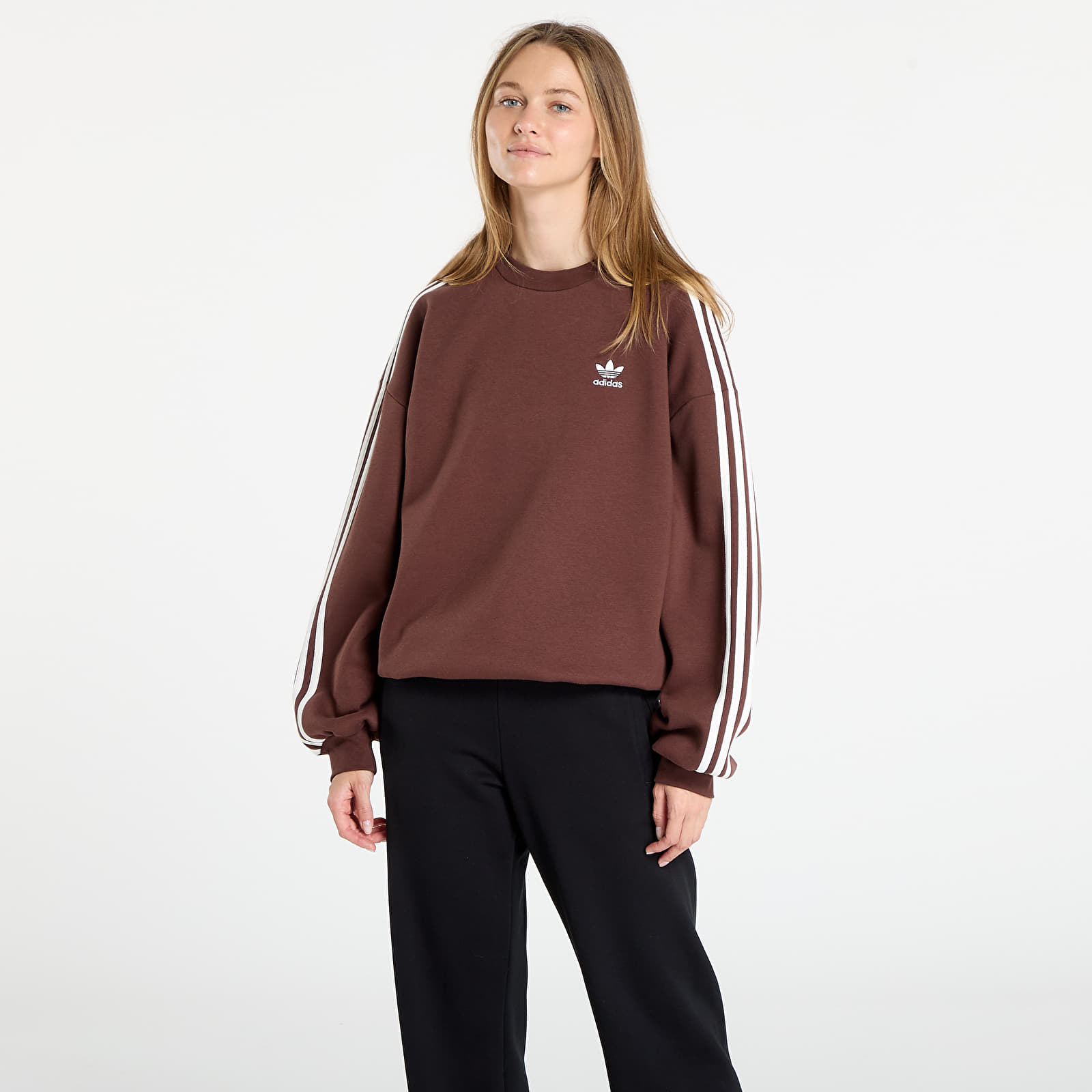 Kapuzenpullover und Sweatshirts für Männer adidas Adicolor Oversized Crew Sweatshirt Auburn