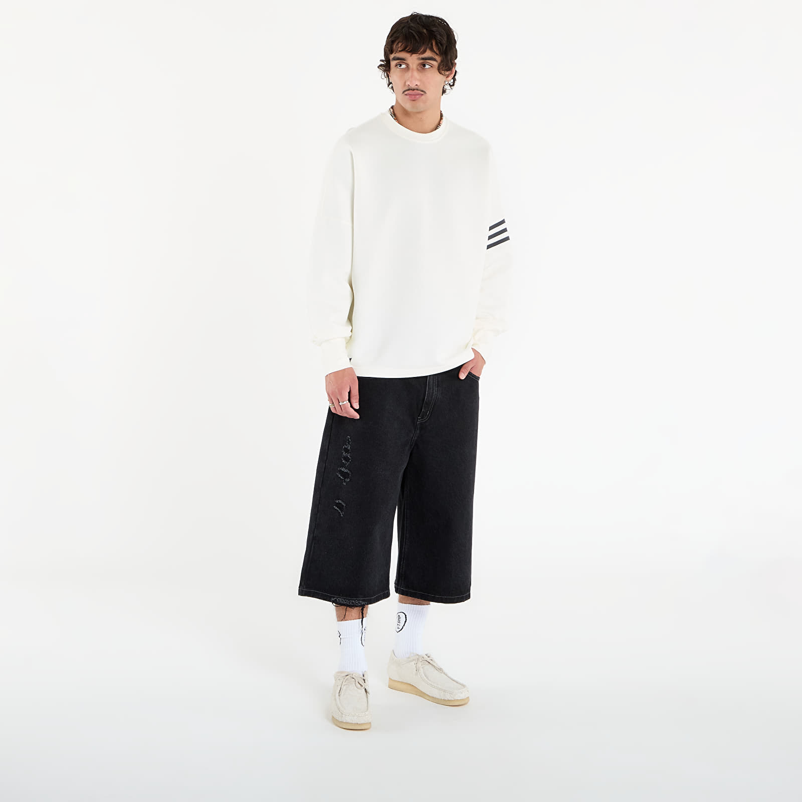 Hoodies and sweatshirts  adidas Neuclassics Oversized Crew Sweatshirt Off White