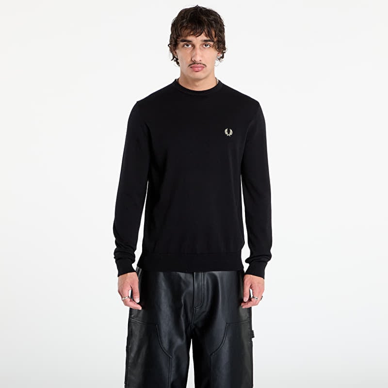 Sweater FRED PERRY Classic Crew Neck Jumper Black