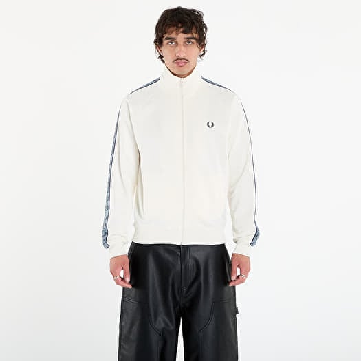 FRED PERRY Contrast Tape Track Jacket  UNISEX Ecru/ Navy