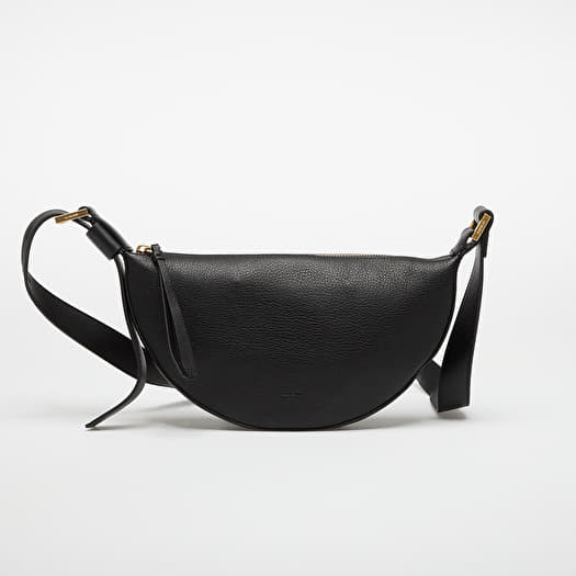 AllSaints Half Moon Leather Crossbody Bag Black