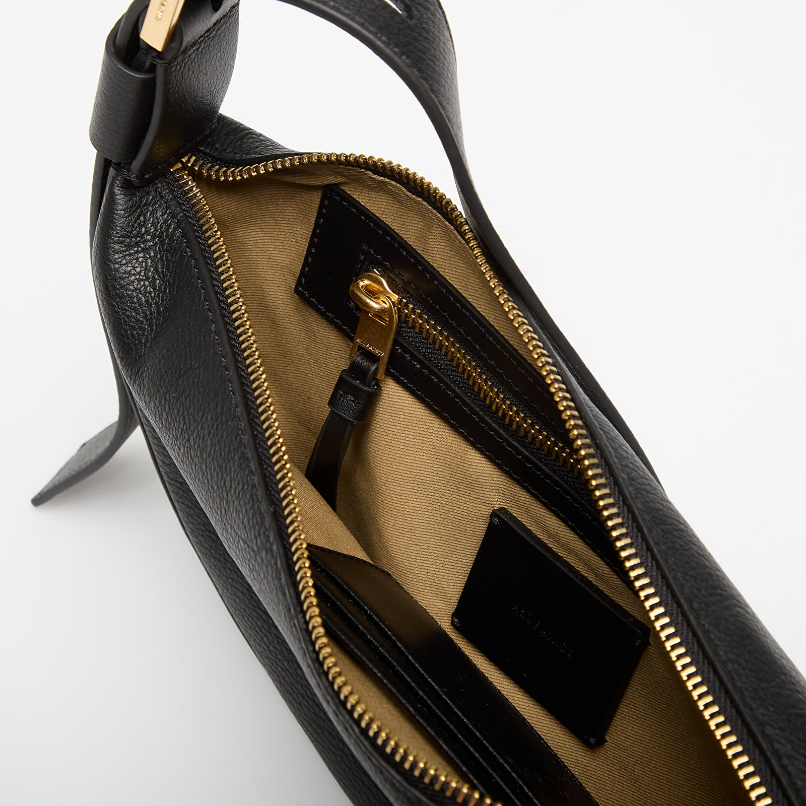 Umhängetaschen AllSaints Half Moon Leather Crossbody Bag Black