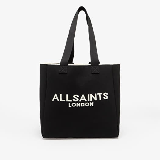 AllSaints Izzy Large Logo Knitted Tote Bag Black