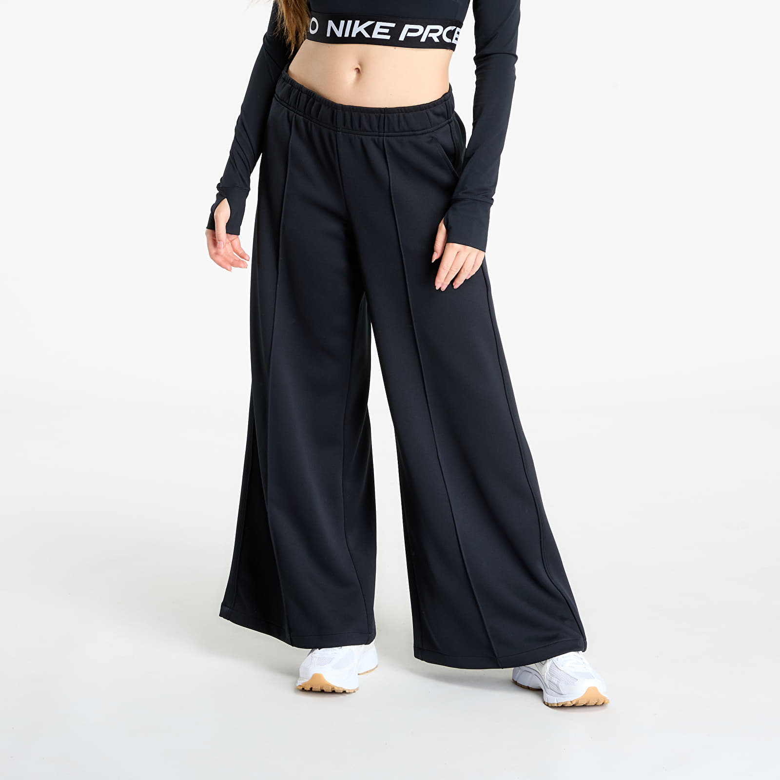 Women's Sweatpants Nike Sportswear Women's Mid-Rise Wide-Leg Track Pants Black/ Black/ Sail