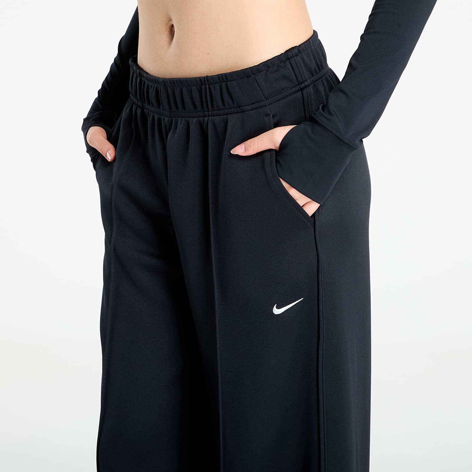 Women's Sweatpants Nike Sportswear Women's Mid-Rise Wide-Leg Track Pants Black/ Black/ Sail