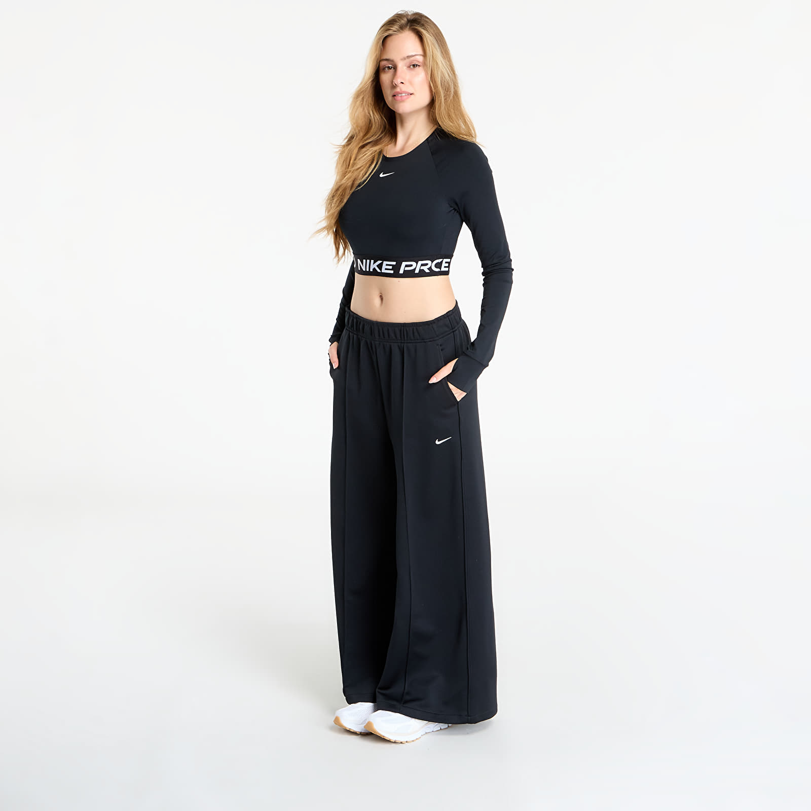 Women's Sweatpants Nike Sportswear Women's Mid-Rise Wide-Leg Track Pants Black/ Black/ Sail