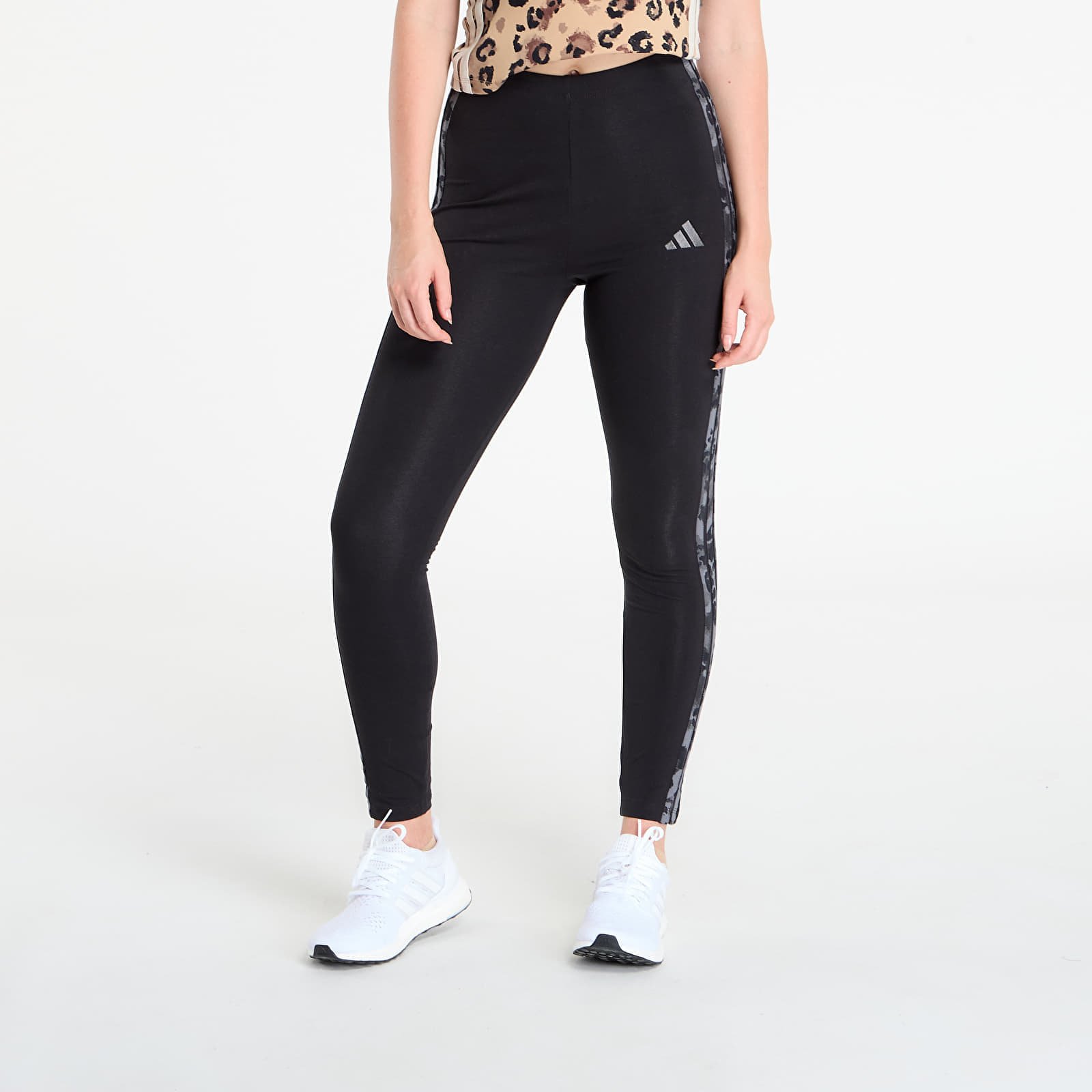 Colanți adidas Animal Print 3-Stripes High Rise Leggings Black/ Multicolor/ Grey Five S