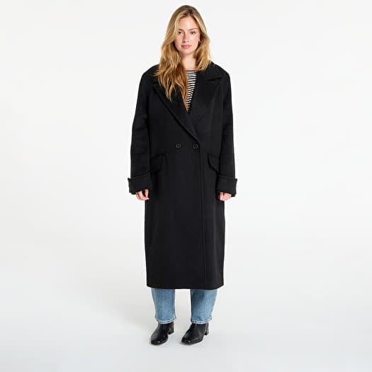 Coat AllSaints Mabel Double Breasted Oversized Coat Black