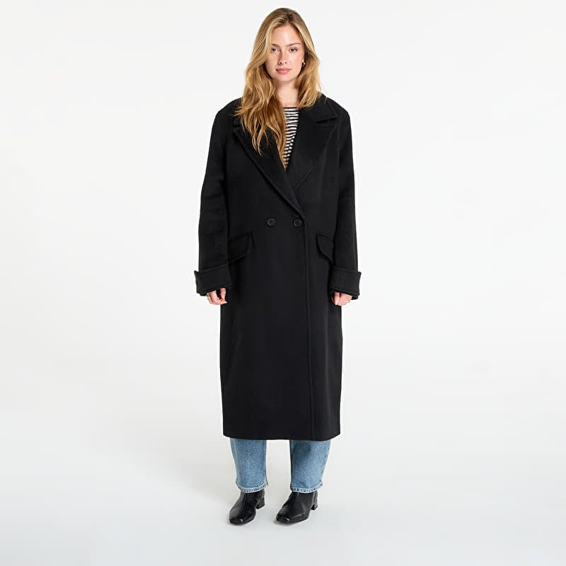 AllSaints Mabel Double Breasted Oversized Coat Black