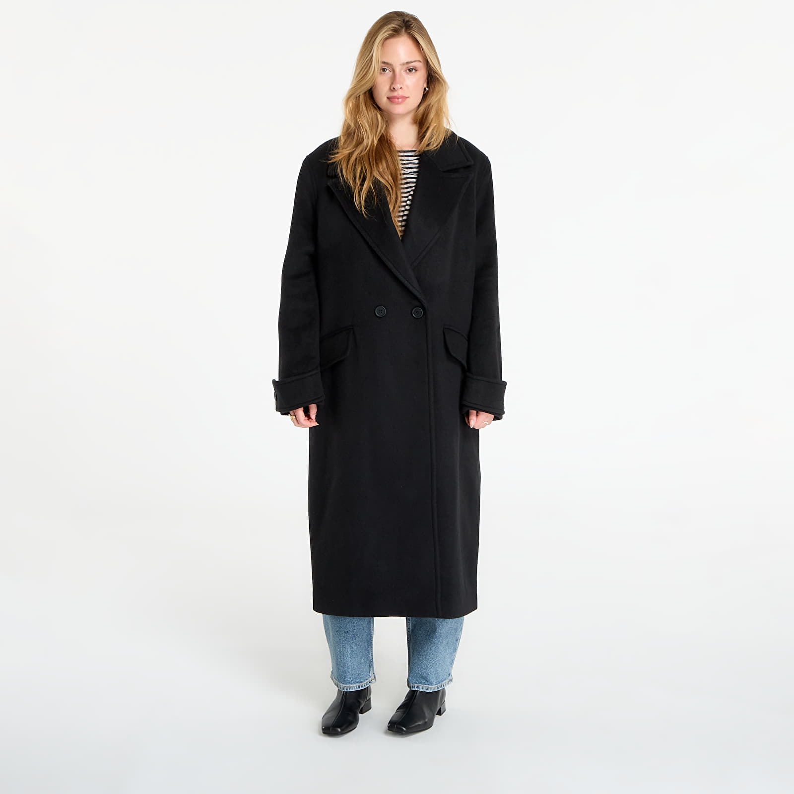 Coats AllSaints Mabel Double Breasted Oversized Coat Black