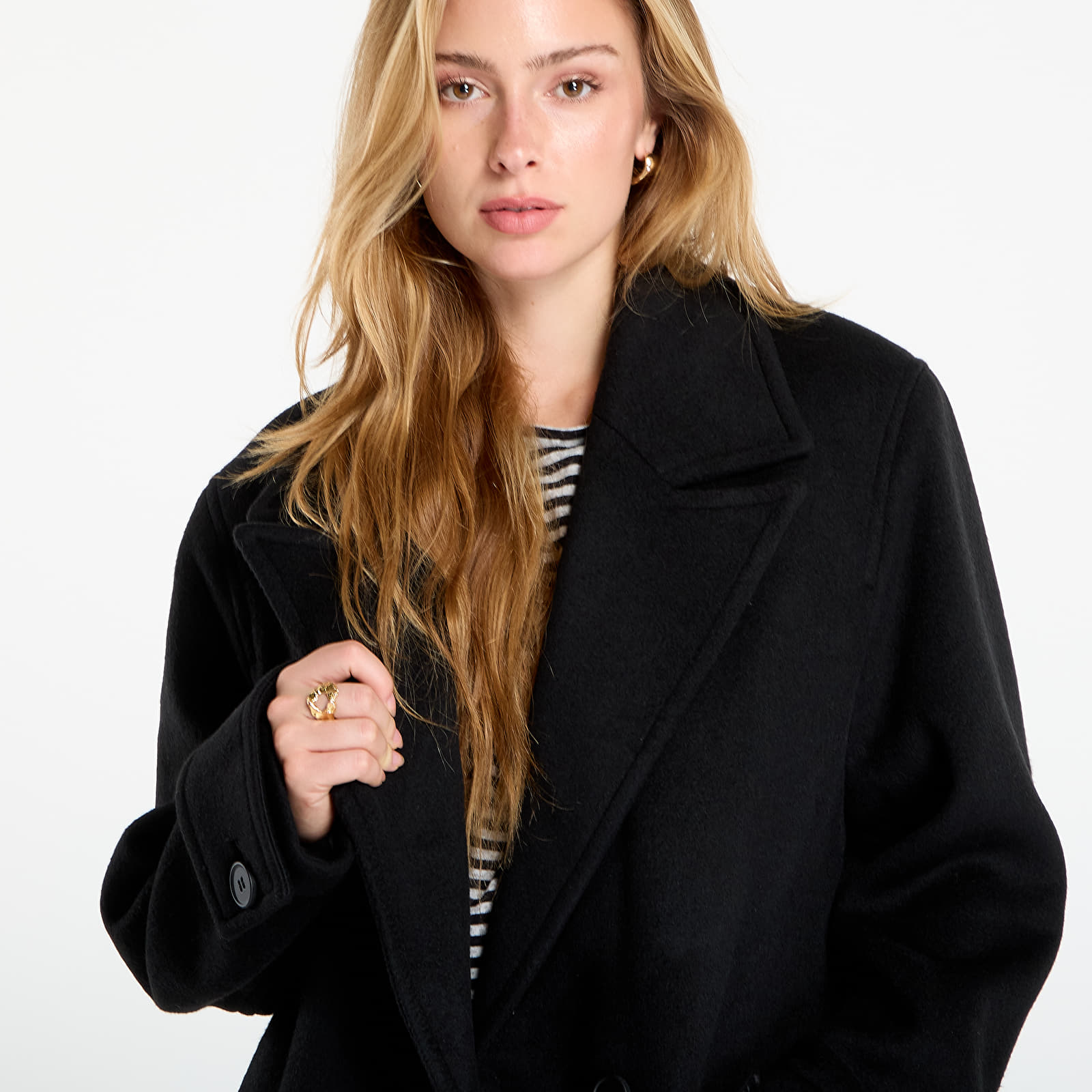 Coats AllSaints Mabel Double Breasted Oversized Coat Black