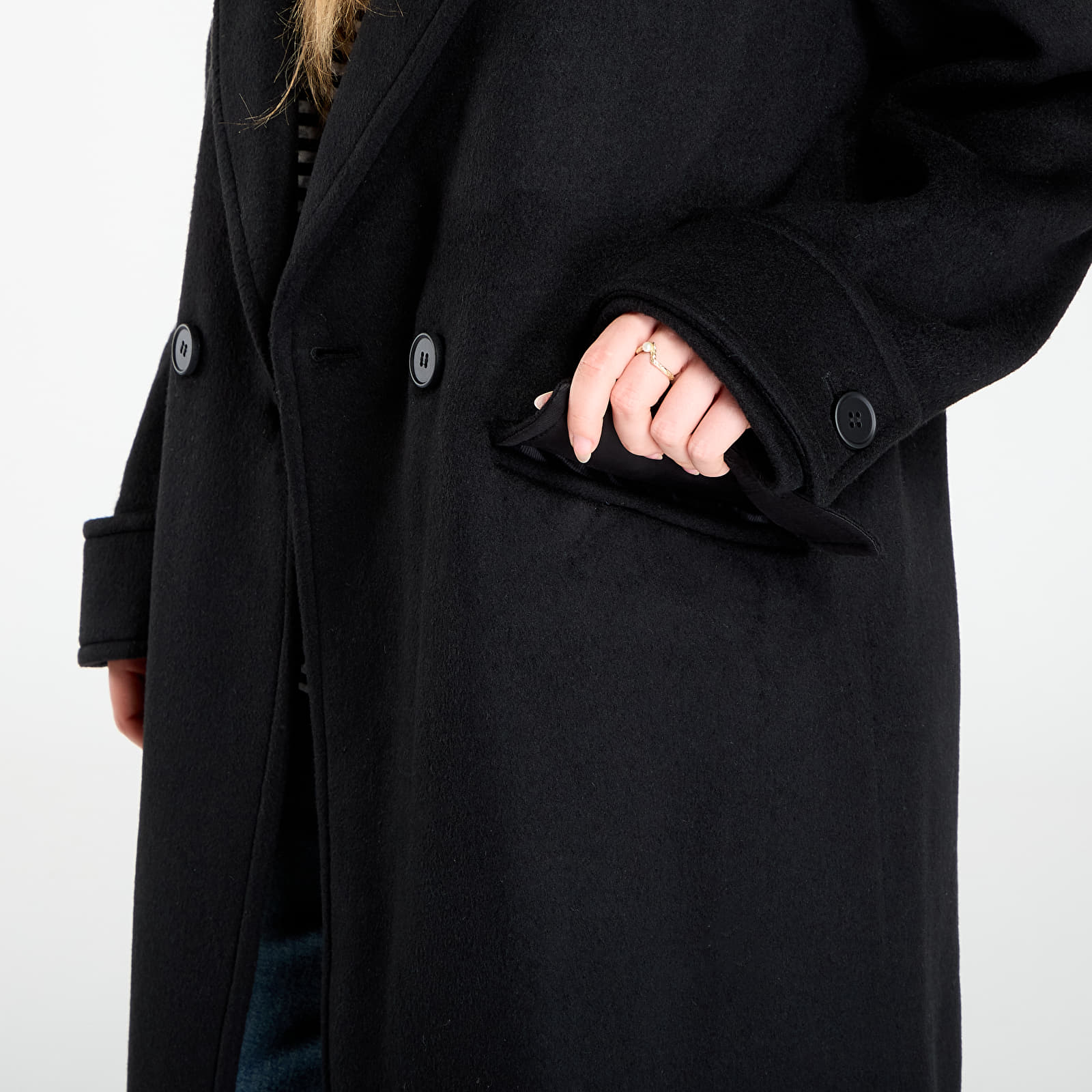 Coats AllSaints Mabel Double Breasted Oversized Coat Black