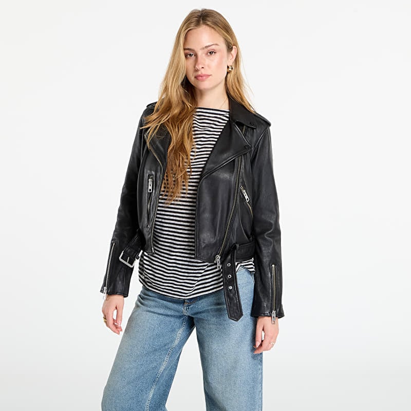 Jacka AllSaints Balfern Leather Biker Jacket Black