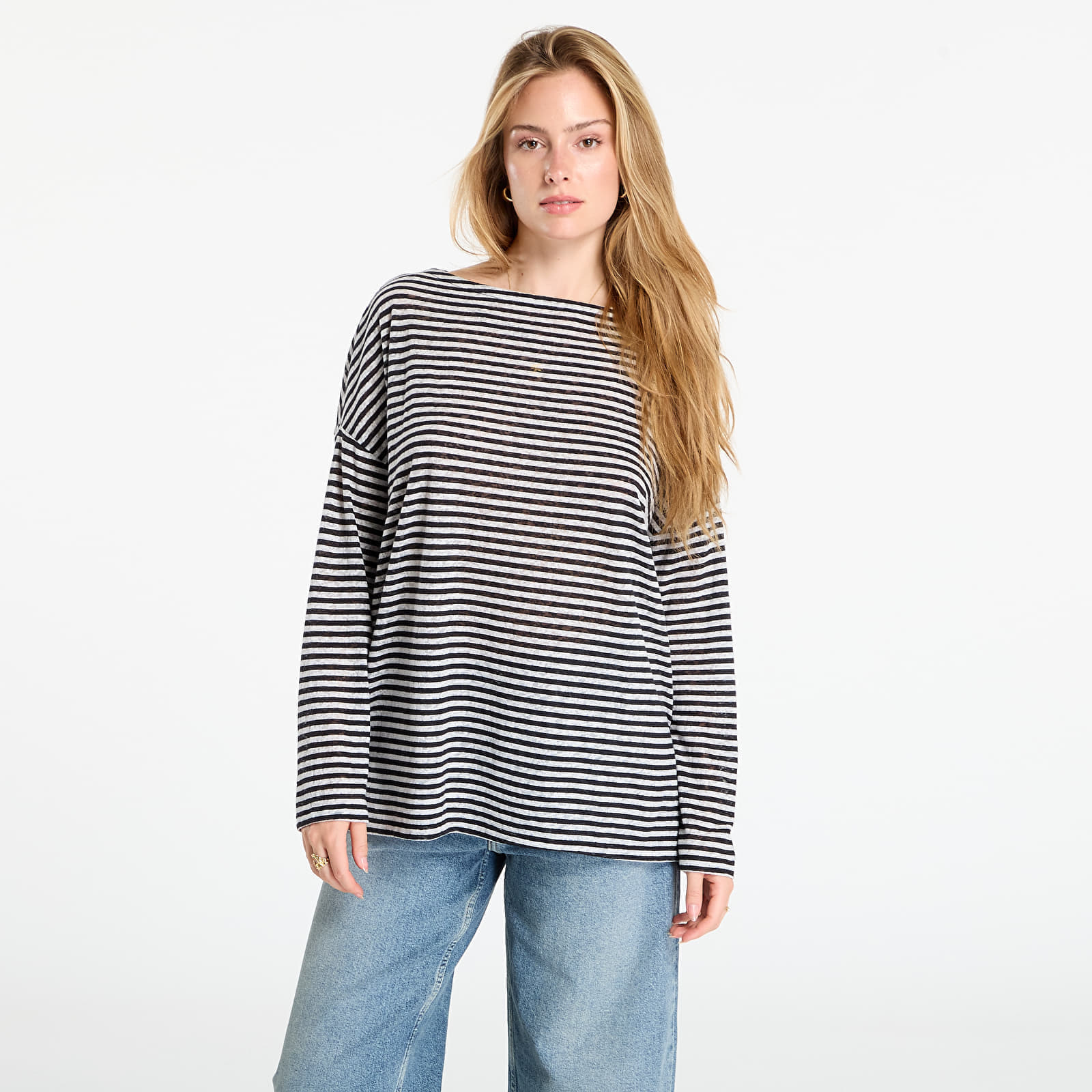 T-shirt AllSaints Rita Relaxed Fit Striped T-Shirt Chalk/ Ink XS