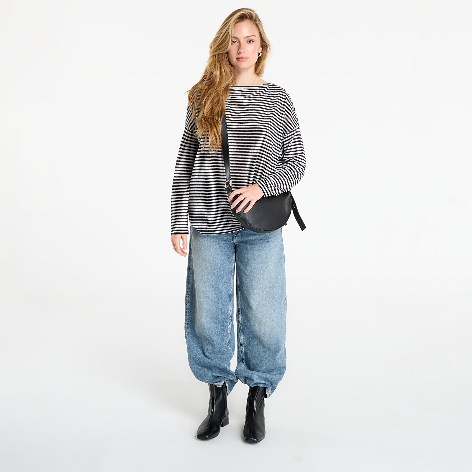 T-Shirts AllSaints Rita Relaxed Fit Striped T-Shirt Chalk/ Ink