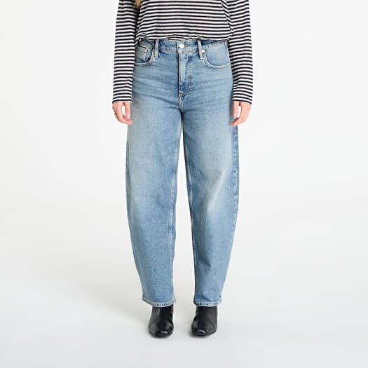 AllSaints Sadie Barrel Leg Denim Jeans Washed Indigo