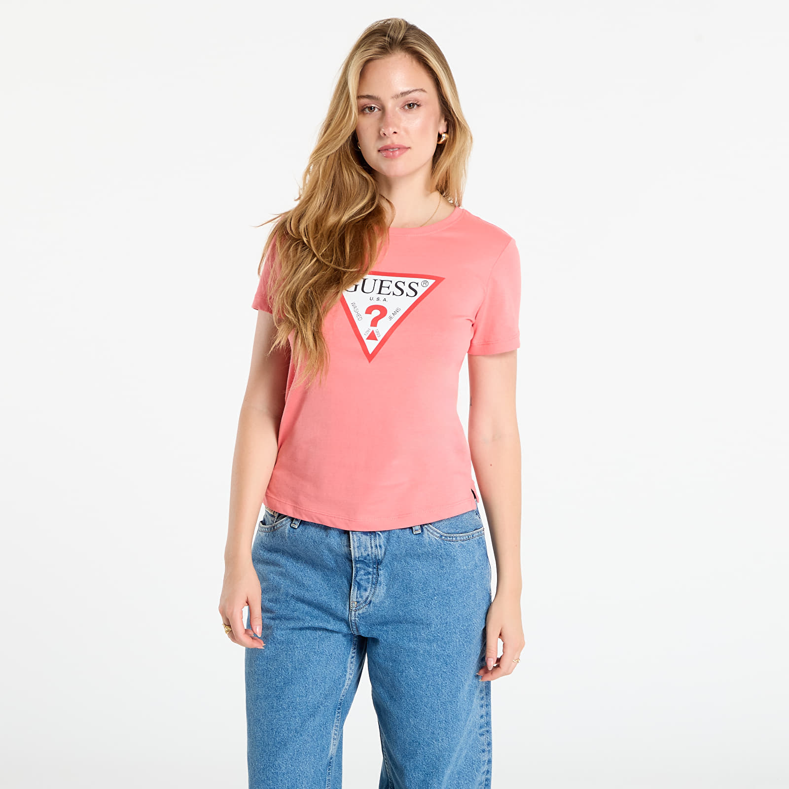T-shirts GUESS Ss Cn Original Tee Pink