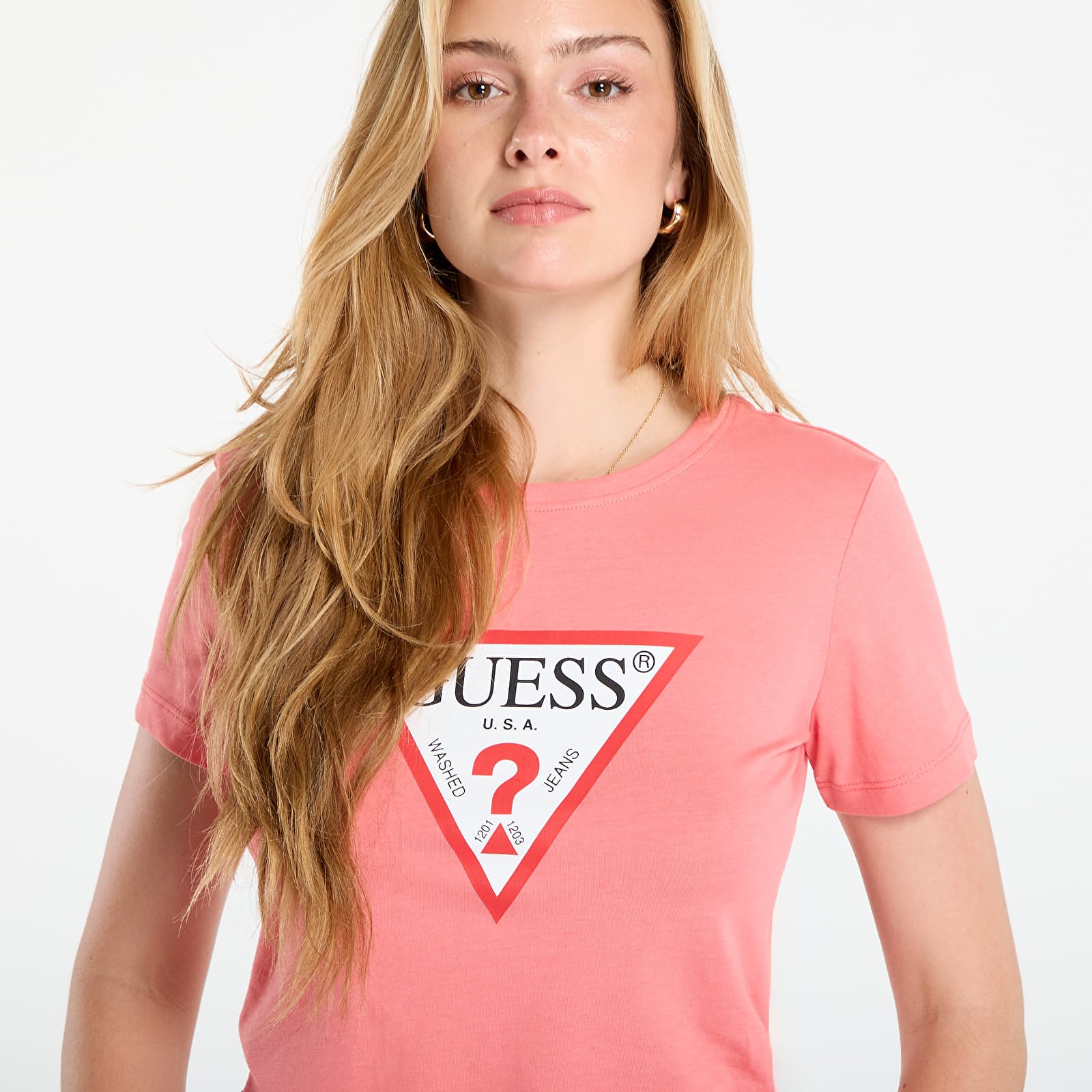 T-shirts GUESS Ss Cn Original Tee Pink