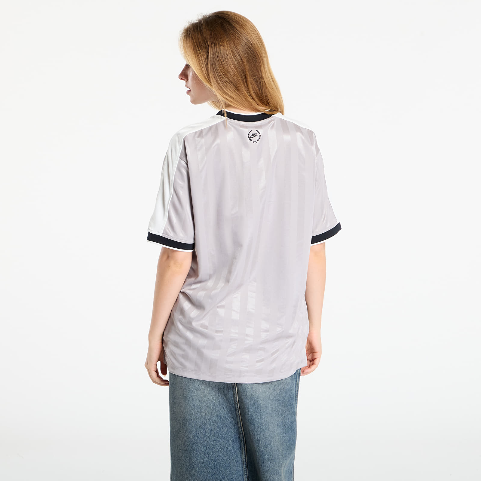 Trikots für Frauen Nike Sportswear Women's V-Neck Jersey Top College Grey/ Sail/ Black/ Black