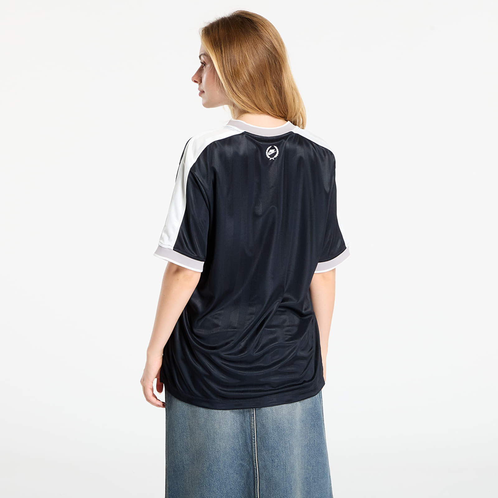 Trikots für Frauen Nike Sportswear Women's V-Neck Jersey Top Black/ Sail/ College Grey/ Sail