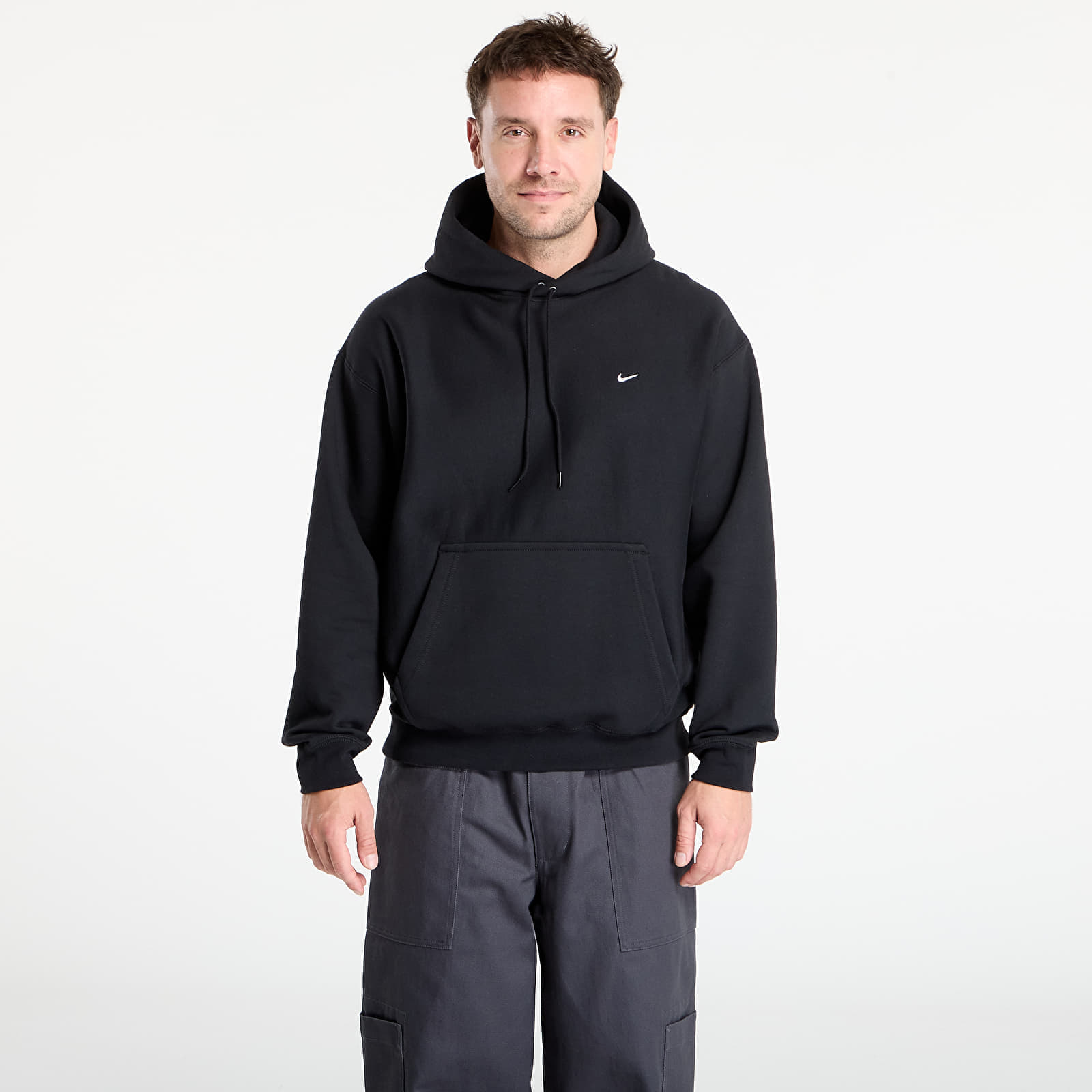 Sweatshirt Nike Solo Swoosh Men's Pullover Hoodie Black/ Black/ White XXXL