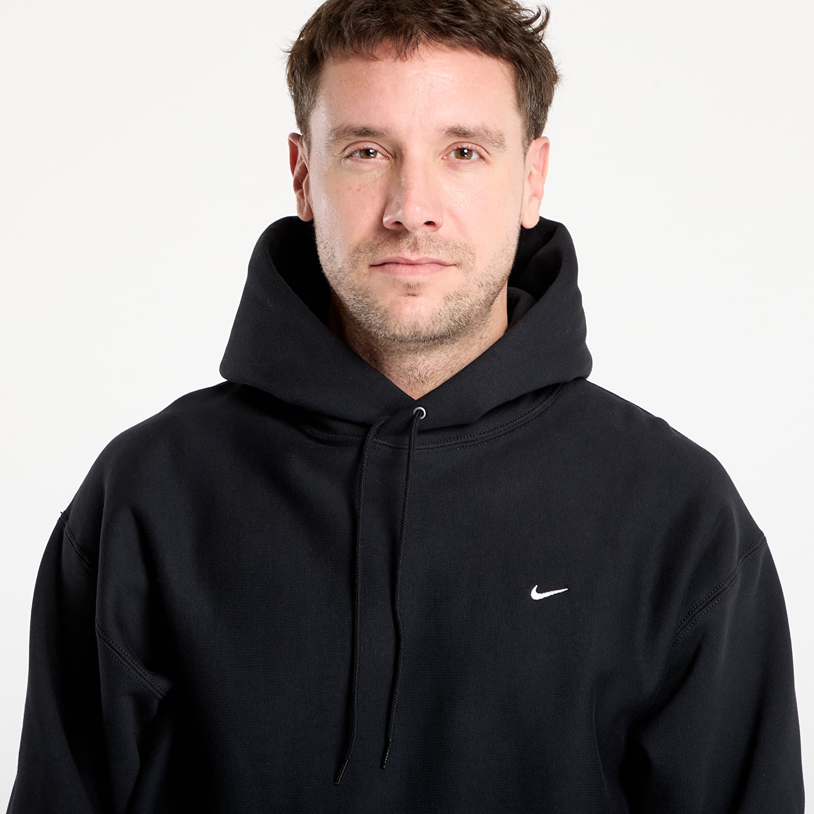 Men's sweatshirts Nike Solo Swoosh Men's Pullover Hoodie Black/ Black/ White