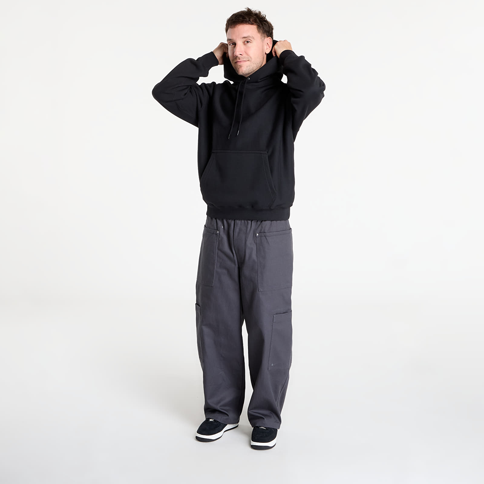 Men's sweatshirts Nike Solo Swoosh Men's Pullover Hoodie Black/ Black/ White