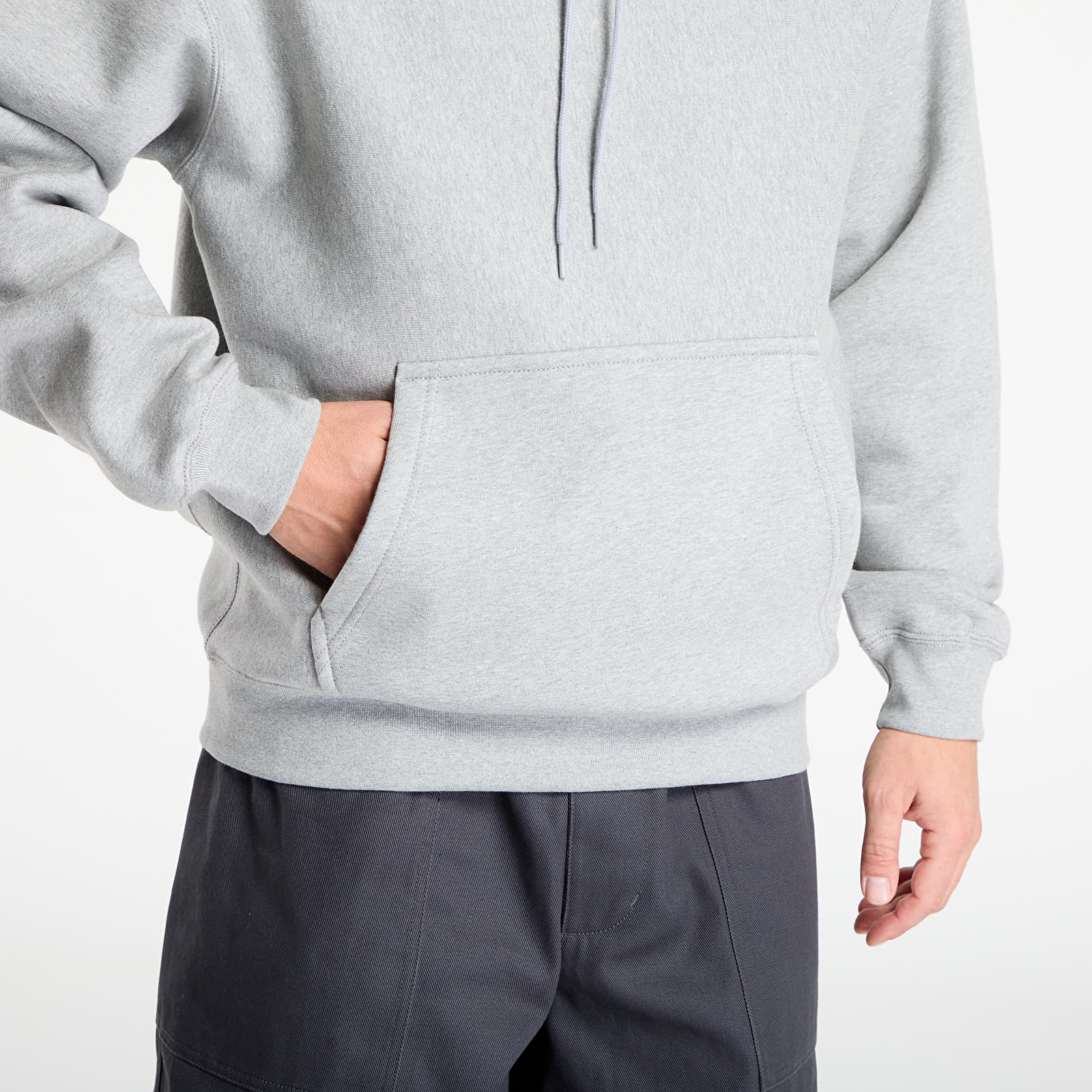 Men's sweatshirts Nike Solo Swoosh Men's Pullover Hoodie Dk Grey Heather/ Lt Smoke Grey/ White