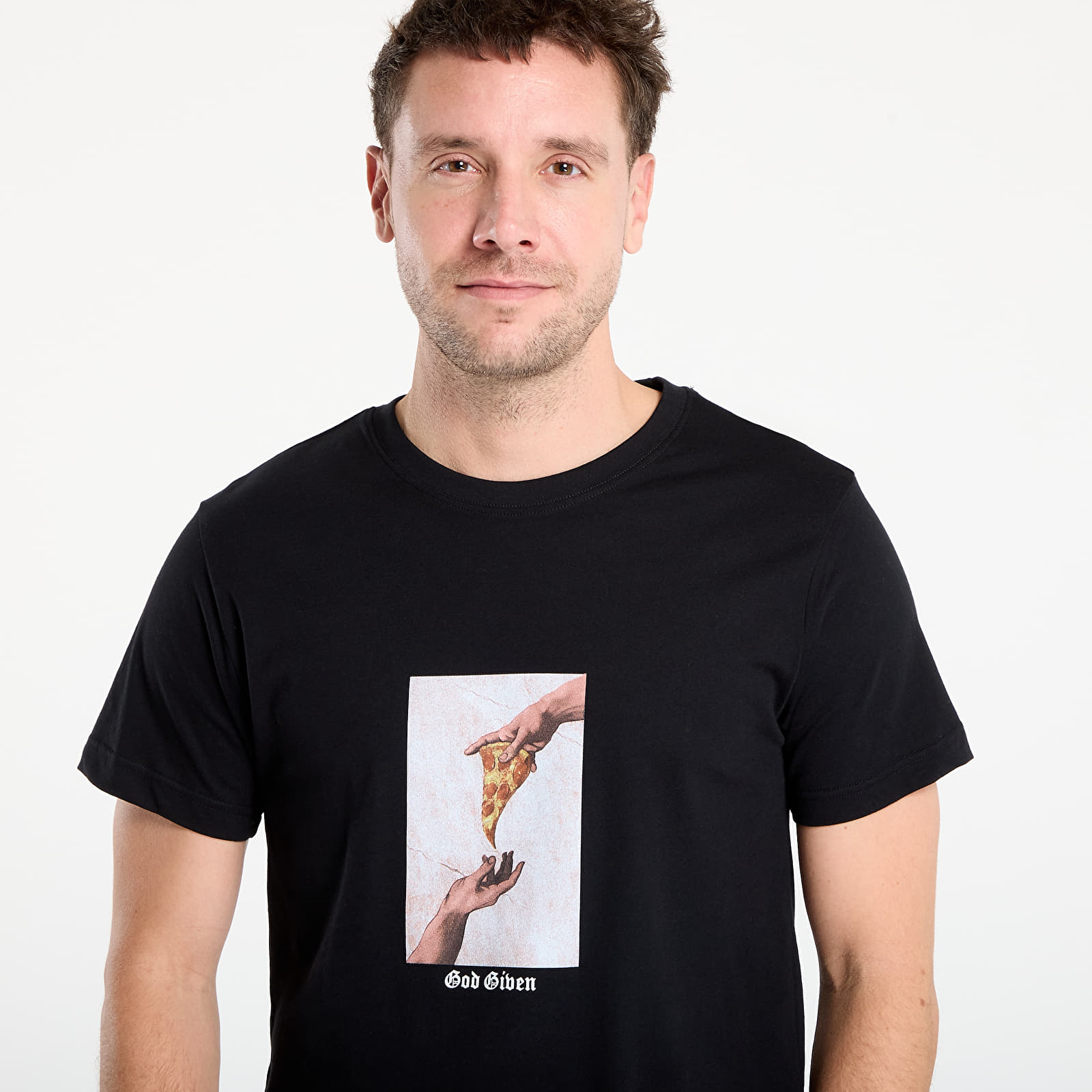 T-shirts Urban Classics God Given Pizza Tee Black