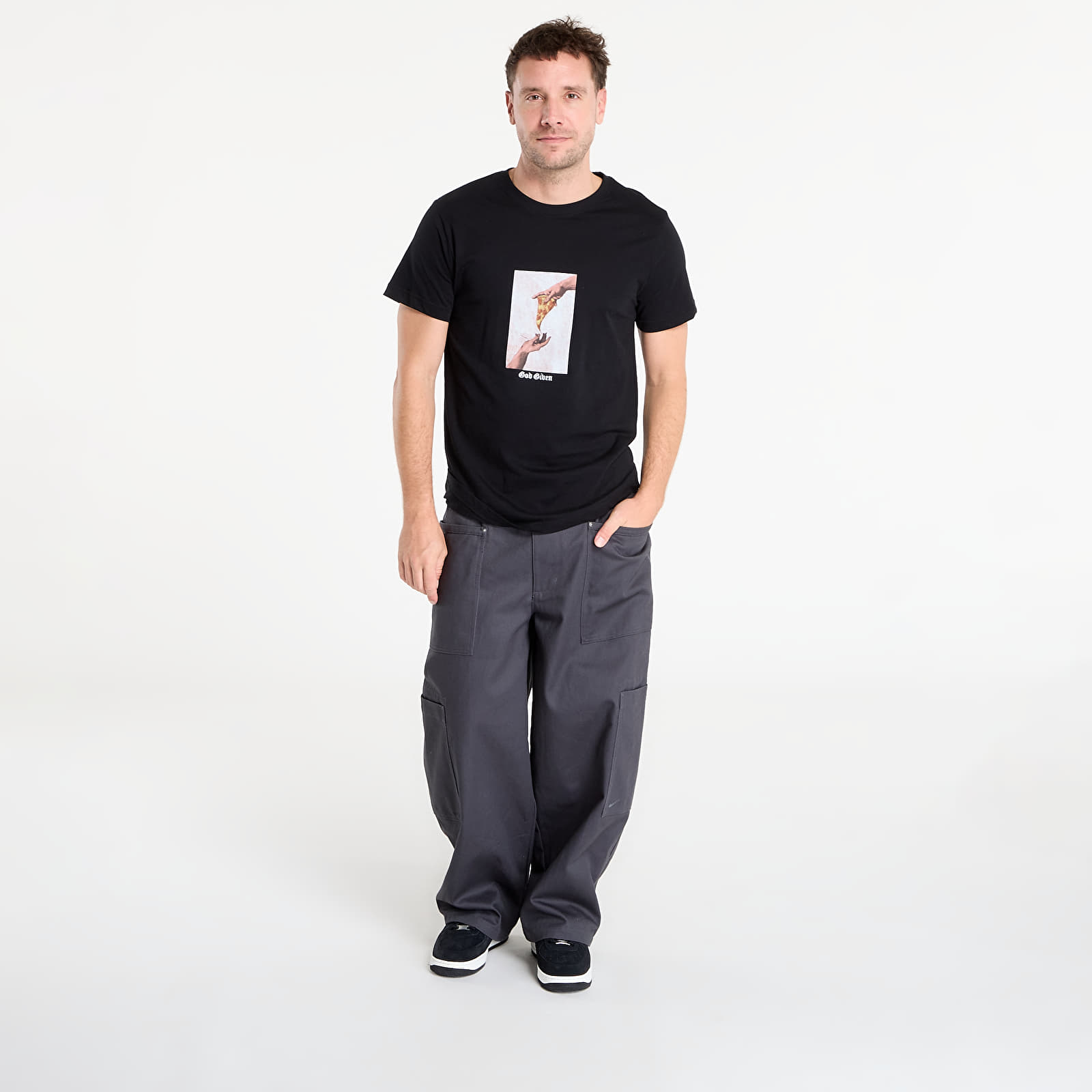 T-shirts Urban Classics God Given Pizza Tee Black